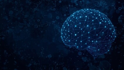 Visual Representation of a Brain With Glowing Connections on a Dark Background