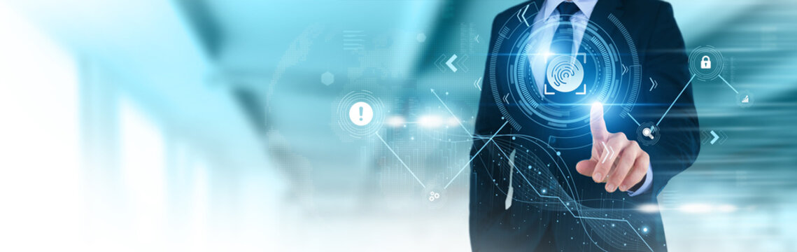 Businessperson Hand Pointing Digital Forensics, cyber investigation, data analysis, electronic evidence, information security, crime detection, forensic technology