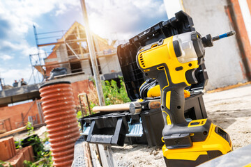 Construction Tools on Site With Sunlight and Activity