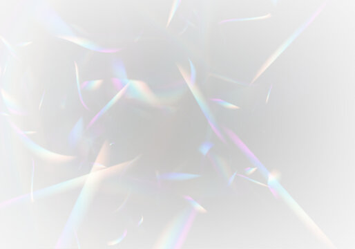 Neon prism bends light through diamond crystal and rainbow glass. PNG vector lens flare highlights glitter sparkle with holographic glare. Effect creates magical reflective depth.