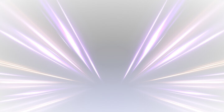 Futuristic neon laser lines flow along city streets in the dark. Glowing motion trails, energy waves, and swirling lines illustrate dynamic speed and traffic flow at night. Artistic png illustration.