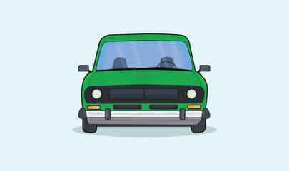 Car front view editable vector design.