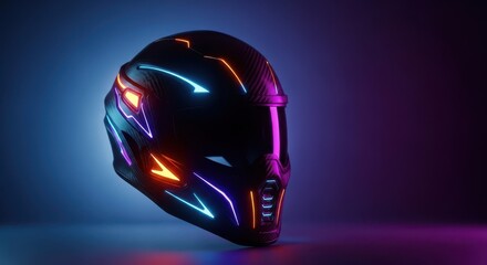 Fototapeta premium Protective headgear with integrated lighting systems visible in the dark, essential equipment for nocturnal tasks and safety patrols, essential, rescue, durable