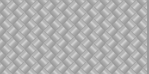 Fototapeta premium Seamless metallic grey carbon fiber texture vector illustration featuring a 3D weave geometric pattern for industrial backgrounds, minimalist tech wallpapers, and modern corporate branding design.
