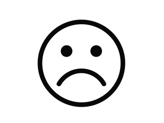 Fototapeta premium Simple sad face illustration depicting unhappiness and disappointment in a minimalist style.