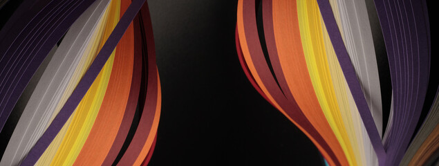 Art close-up Color strip gradient Wave curve Paper. Abstract texture blank horizontal poster...