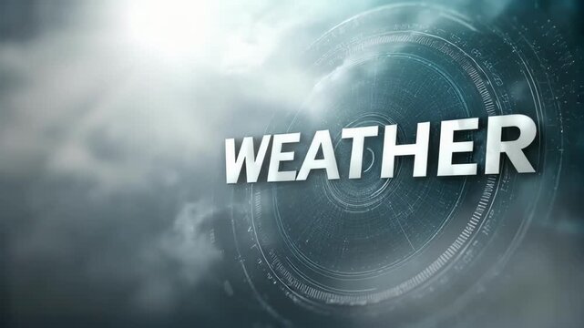 Weather forecast background with cloudy sky and radar effect