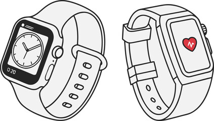 wearable tech illustration smartwatches and fitne