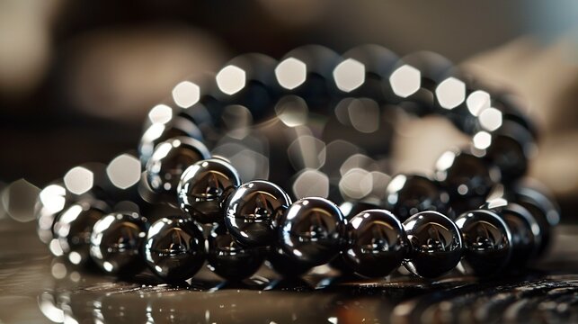 A photo of hematite bracelets