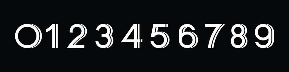 number 1 to 10 logo design vector, abstract font text number template illustration	