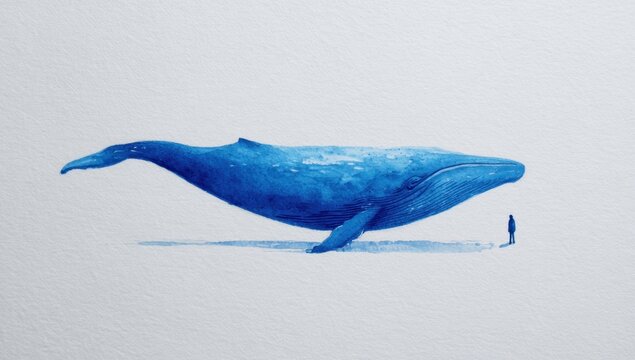 Jonah and a large fish. Bible story.