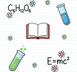 Science background pattern with lines - Seamless texture, transparent background