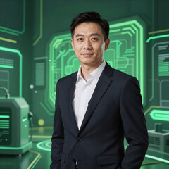 Green abstract backdrop for a modern, sleek business concept