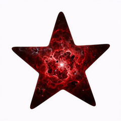 A red star is featured alone against a fully white background