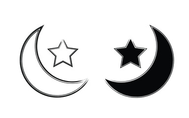 Fototapeta premium Crescent moon and star islamic symbols