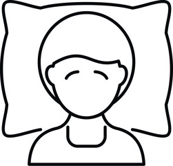 Obraz premium Person sleeping on a soft pillow, resting in bed and enjoying dreams