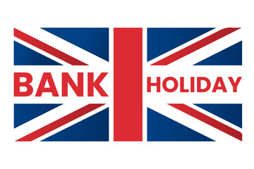 United Kingdom Bank Holiday Graphic Set with Union Jack Flag and Modern Block Typography