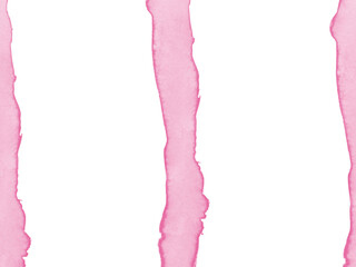 Fototapeta premium Pink watercolor stripes border template isolated on transparent background