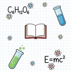 Science school background pattern - Seamless texture transparent background