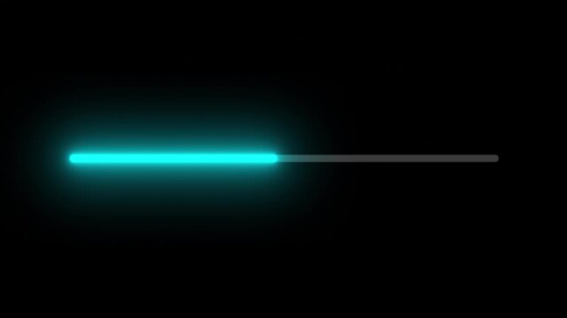 Loading bar laser line on black background. Stylish blue line loading. Two types, futuristic interface elements