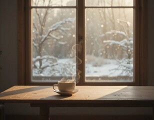 Typical winter scene with snow and serene atmosphere