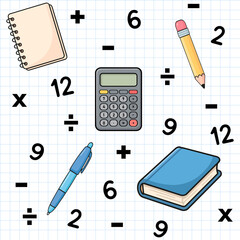 Mathematics School Pattern Background - Seamless Texture transparent background