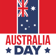 Australia Day. National happy holiday, celebrated annual in January 26. Australian patriotic elements. Kangaroo silhouette. Poster, card, banner and background. Vector illustration