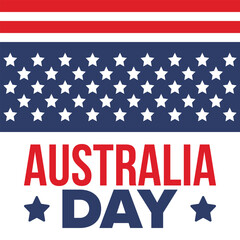 Australia Day. National happy holiday, celebrated annual in January 26. Australian patriotic elements. Kangaroo silhouette. Poster, card, banner and background. Vector illustration