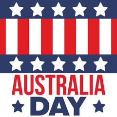 Australia Day. National happy holiday, celebrated annual in January 26. Australian patriotic elements. Kangaroo silhouette. Poster, card, banner and background. Vector illustration