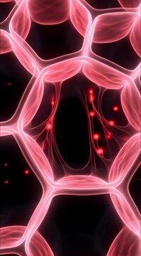 3D Human Lungs Anatomy and Breathing - Alveolar sac network pattern medical background