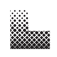 Halftone L-Shape Geometric Vector, Abstract Corner Design Element