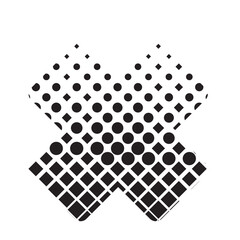 Halftone Cross X Shape Vector, Urban Streetwear Graphic Element