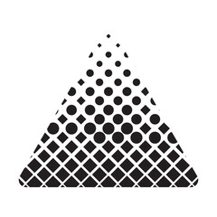 Halftone Triangle Shape Vector, Minimalist Geometric Pyramid Element