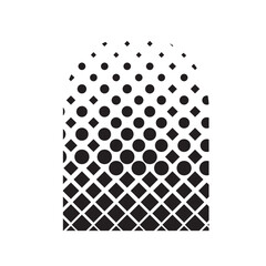 Halftone Arch Shape Vector, Modern Geometric Doorway Graphic