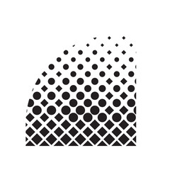 Halftone Quarter Circle Vector, Abstract Rounded Corner Element