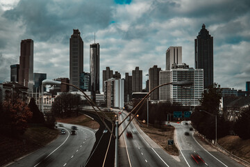 Fototapeta premium Atlanta skyline as seen from the Jackson street bridge 
