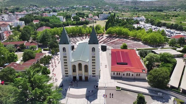 St James Church Medjugorje close aerial view