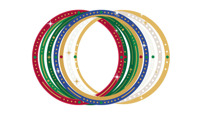 Hyderabad traditional colorful bangles vector illustration. Indian Laad Bazaar jewelry concept isolated on white background. Fashion accessory design for wedding or festival.