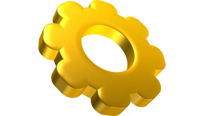 Machine gear Golden icon design isolated on white background 