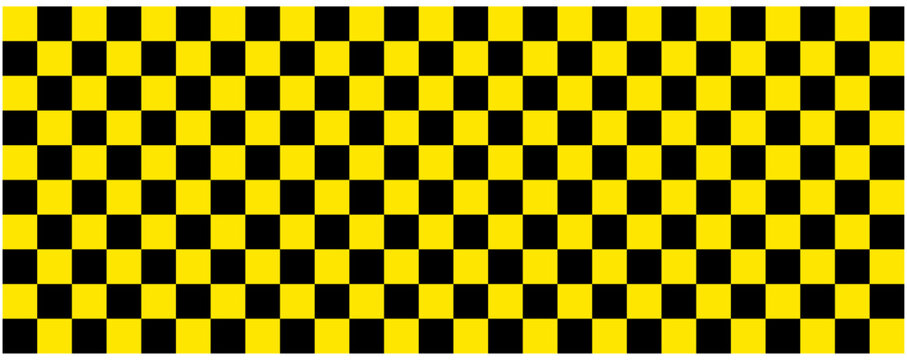 Abstract background in the form of a checkerboard in yellow and black taxi sign. Vector illustration