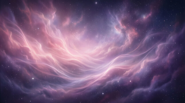 Sfondo astratto della nebulosa spaziale con nuvole viola e rosa