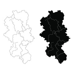 Obraz premium Minimalist map of germany with regions