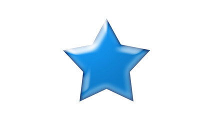 Obraz premium 3D glossy aqua blue shape design of 5 Point Star.