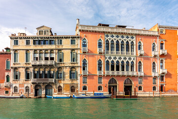 Naklejka premium Pisani Moretta and Tiepolo palaces along Grand canal, Venice, Italy