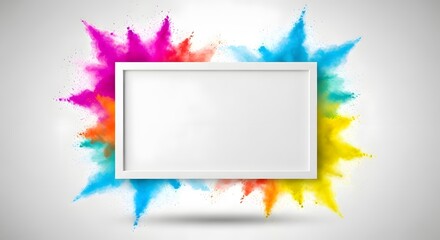 Vibrant colorful frame with rainbow splash effect
