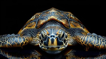 Fototapeta premium A photo of a sea turtles shell and wise