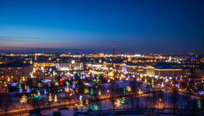 Night city lights with bokeh