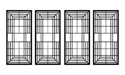 Abstract geometric windows isolated on white background, Vector