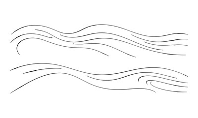 Abstract wavy lines isolated on white background, Vector