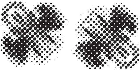 Abstract Halftone Dot Pattern Design Element in Black and White.